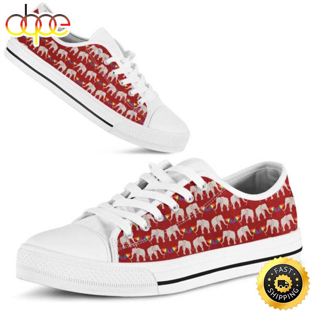 Elephant Pattern Lgbt Low Top Shoes For Mens E91eue