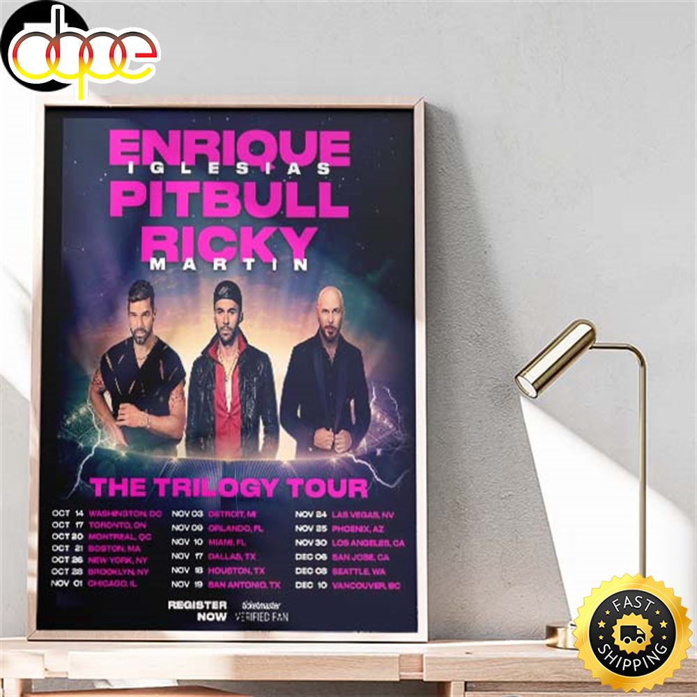 Enrique Iglesias X Pitbull X Ricky Martin The Trilogy Tour Home Decor Poster Canvas Qxpd7d