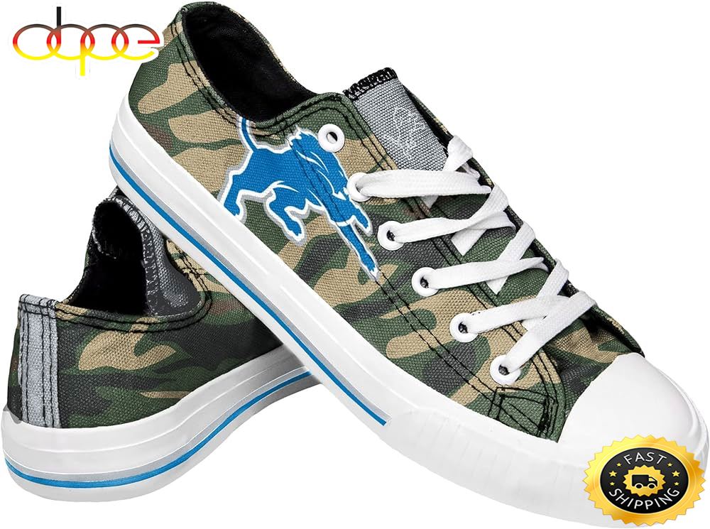 FOCO Womens NFL Camo Low Top Canvas Sneakers Shoes Q48top