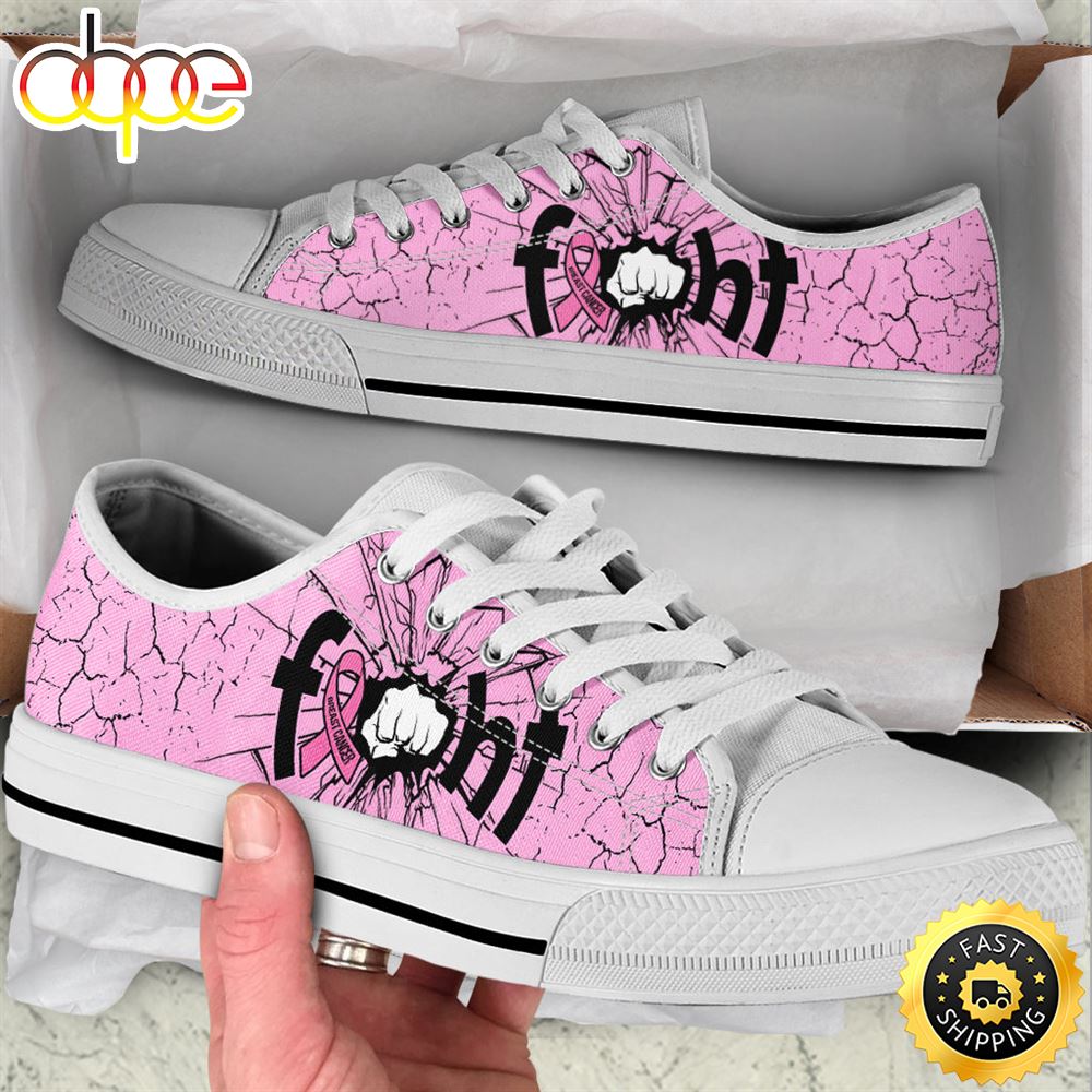Fight Breast Cancer Shoes Ab Sky Low Top Shoes Canvas Shoes F7ojck
