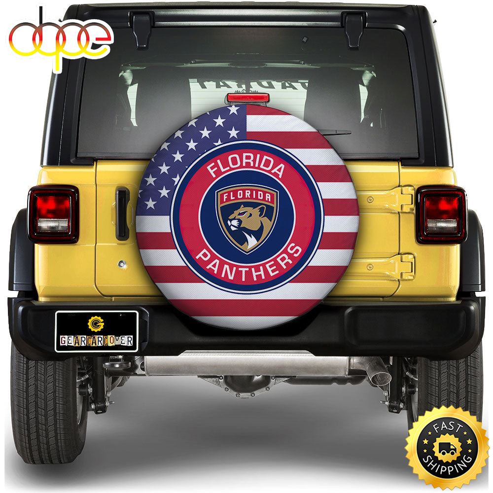 Florida Panthers Spare Tire Covers Custom US Flag Style Clsz9x