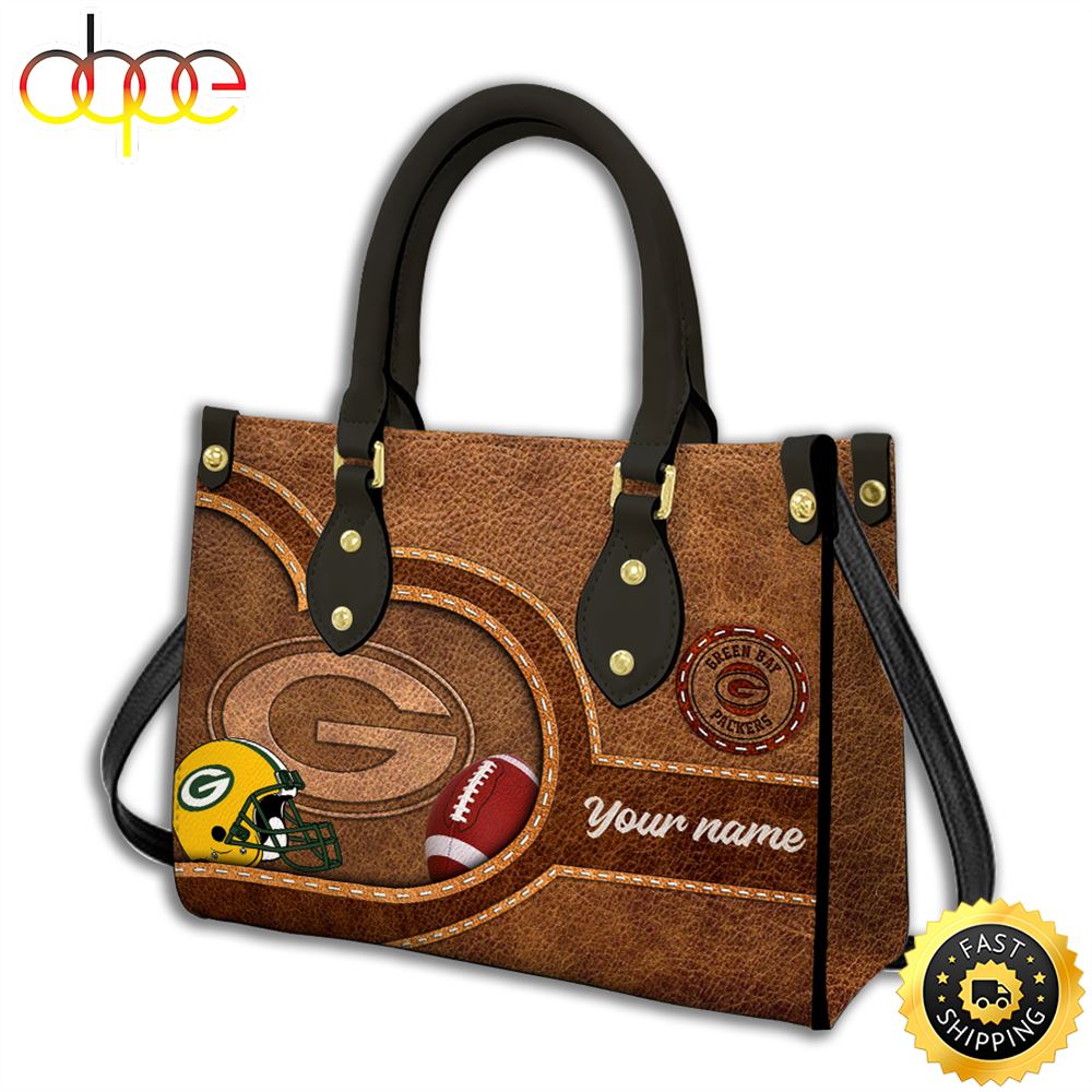 Green Bay Packers Custom Name NFL Leather Bag Smrncg