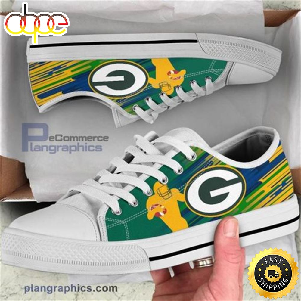 Green Bay Packers Canvas Canvas Sneaker Low Top Krsb9n