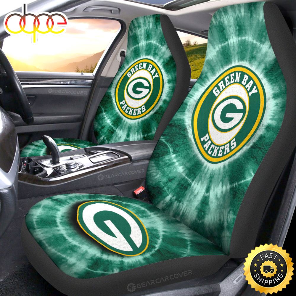 Green Bay Packers Car Seat Covers Custom Tie Dye Car Accessories Mqw02i
