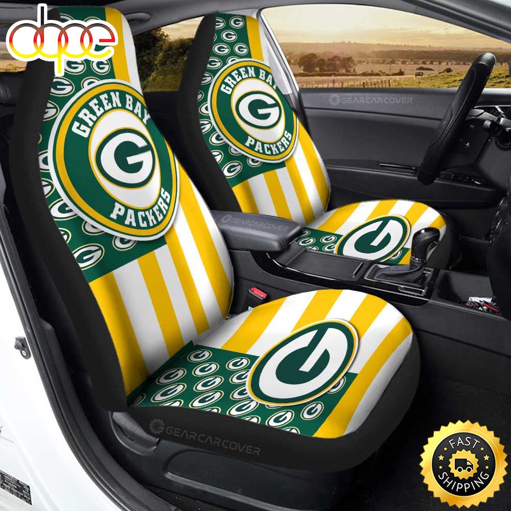 Green Bay Packers Car Seat Covers Custom Us Flag Style Ouvnti