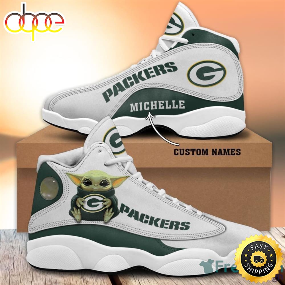 Green Bay Packers Fans Custom Name Air Jordan 13 Sneaker Shoes Vlf7jl