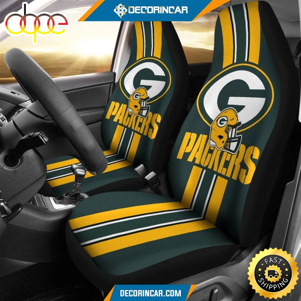 Green Bay Packers Football Helmet Black Car Seat Covers Toveu1