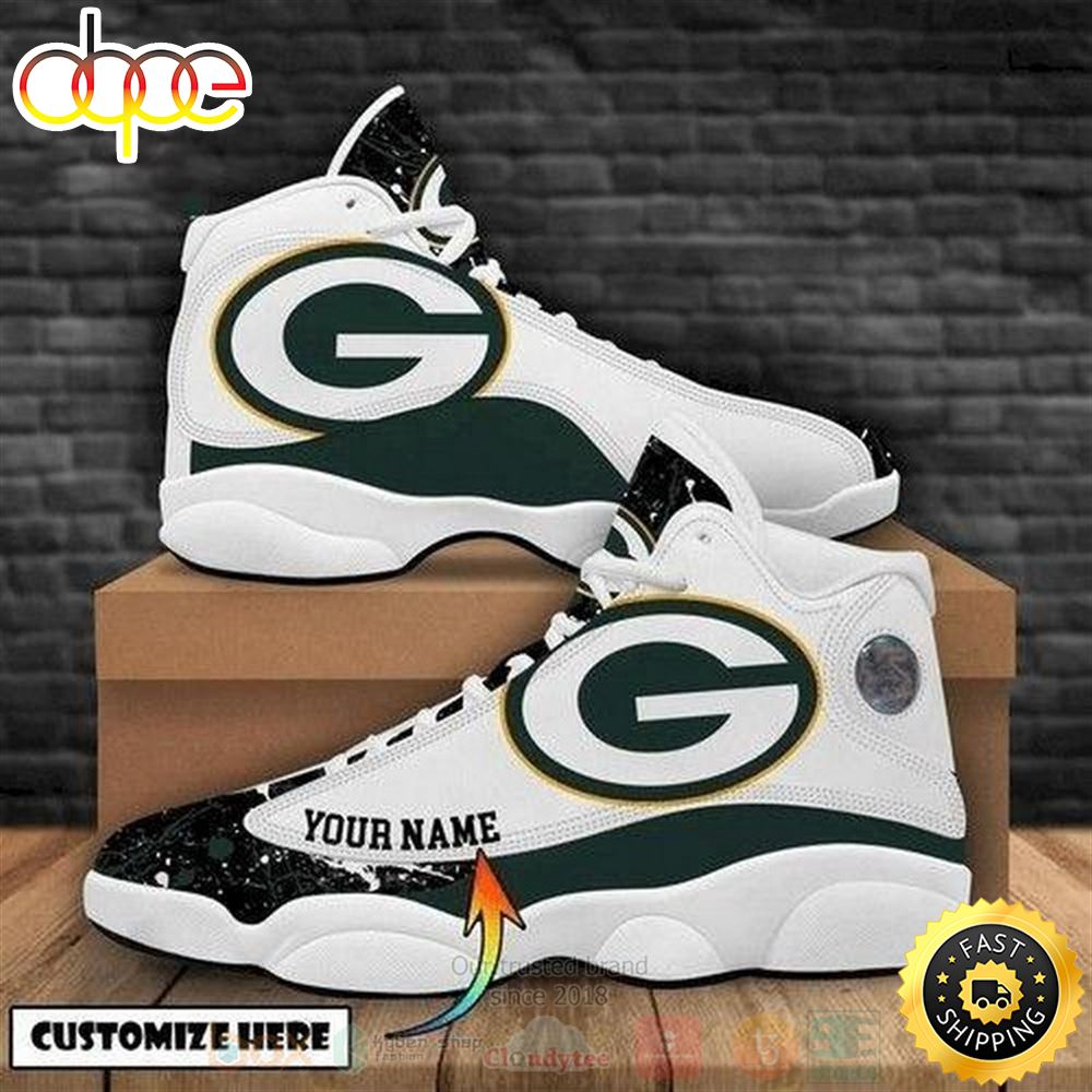 Green Bay Packers Football Nfl Custom Name Air Jordan 13 Shoes M6vke1