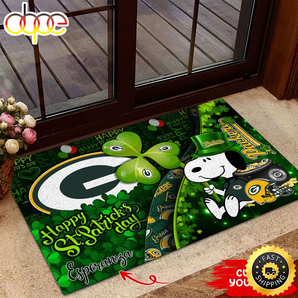 Green Bay Packers NFL Custom Doormat The Celebration Of The Saint Patrick S Day Ezuboh