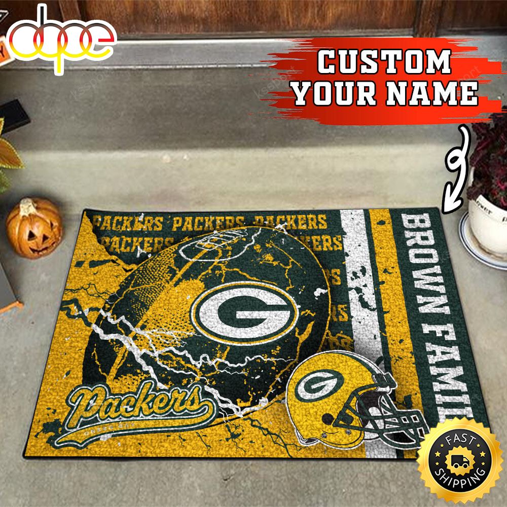 Green Bay Packers NFL Custom Your Name Doormat Nvovop