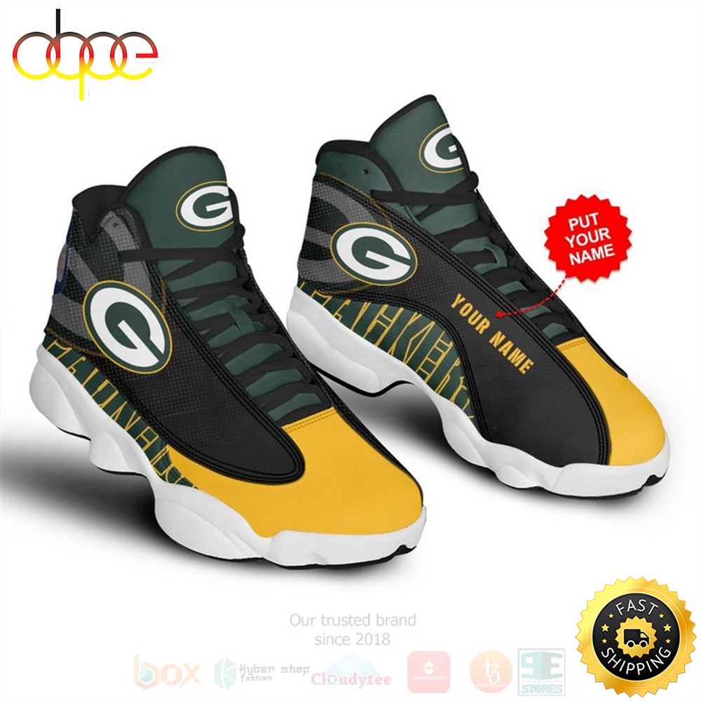 Green Bay Packers Nfl Custom Name Air Jordan 13 Shoes Mwl3oo