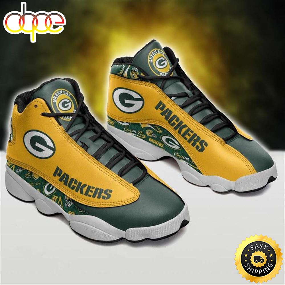 Green Bay Packers Nfl Ver 6 Air Jordan 13 Sneaker P67yji