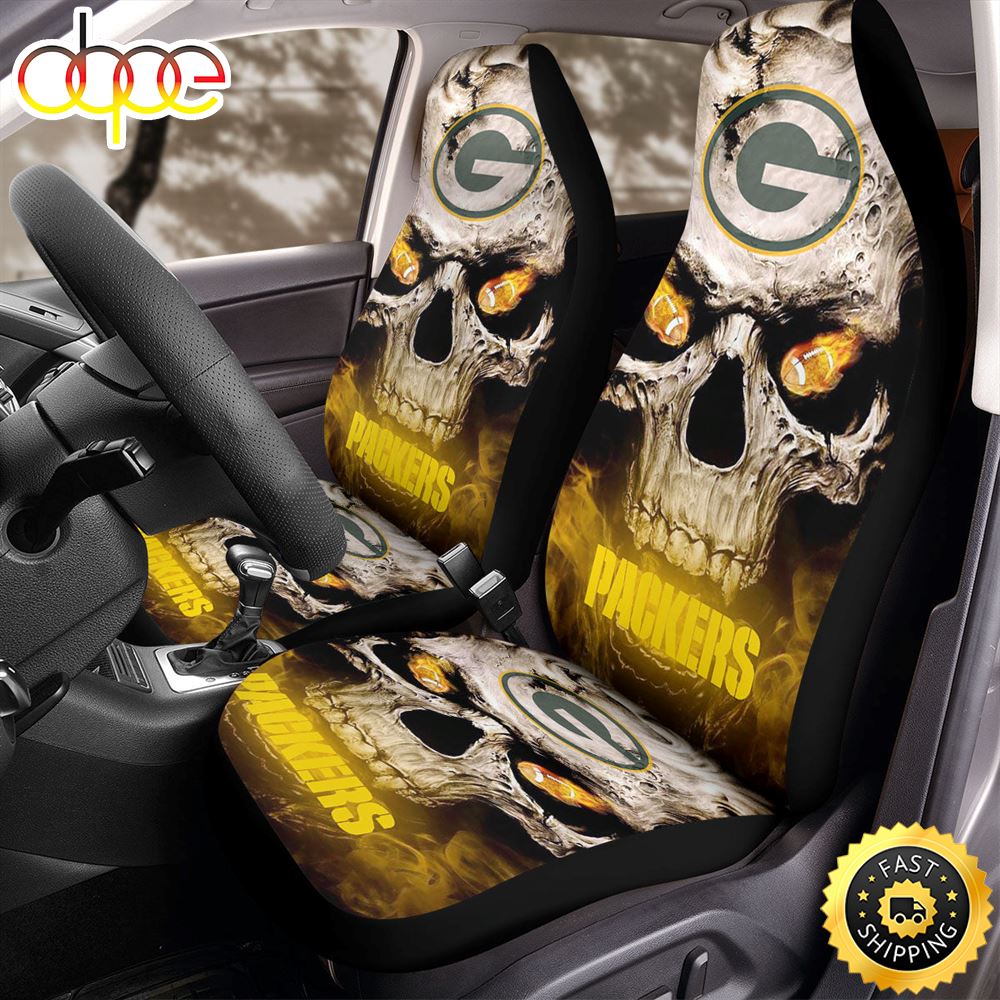 Green Bay Packers Skull Car Seat Covers Qctmqp