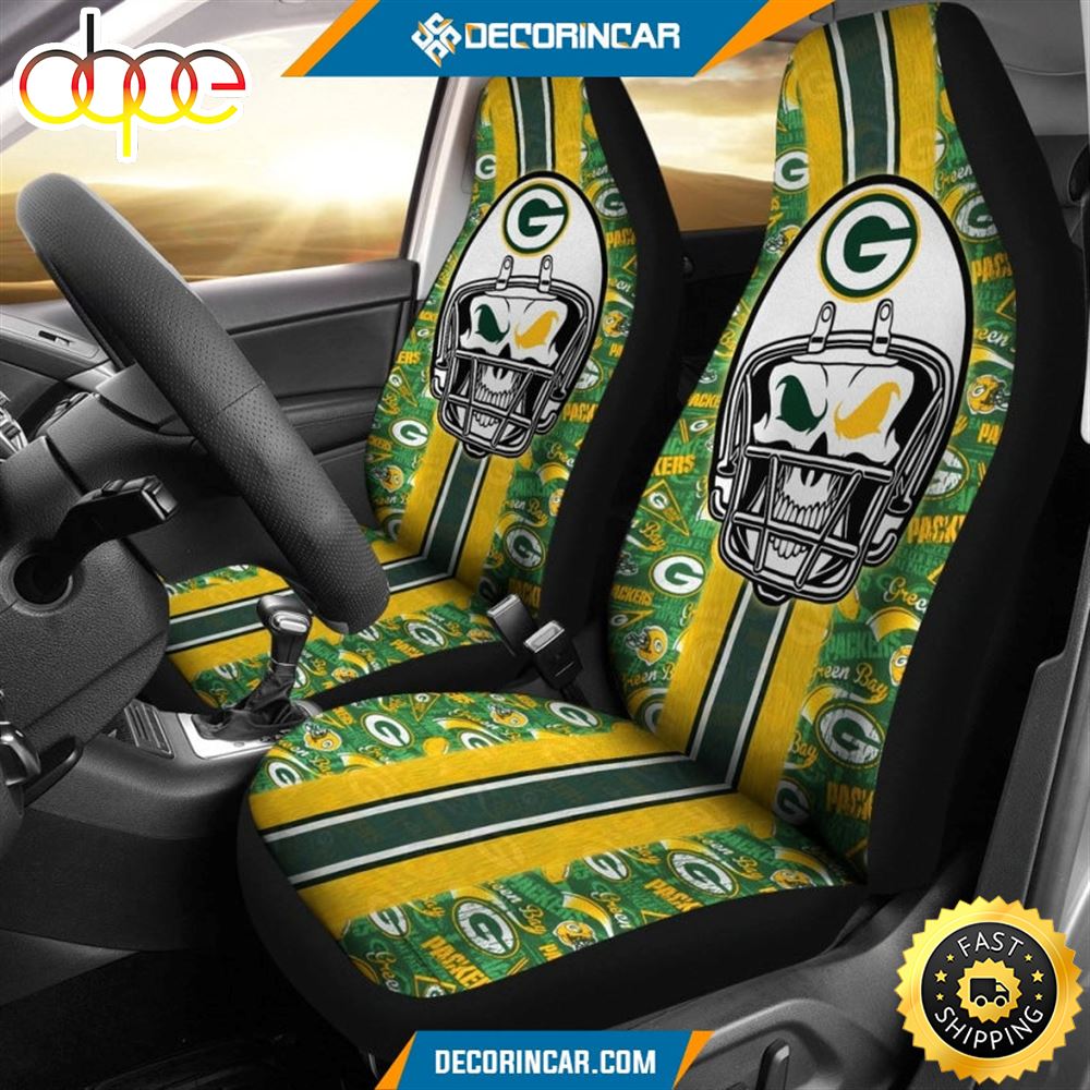 Green Bay Packers Skull Packer Car Seat Covers Kgrn4n