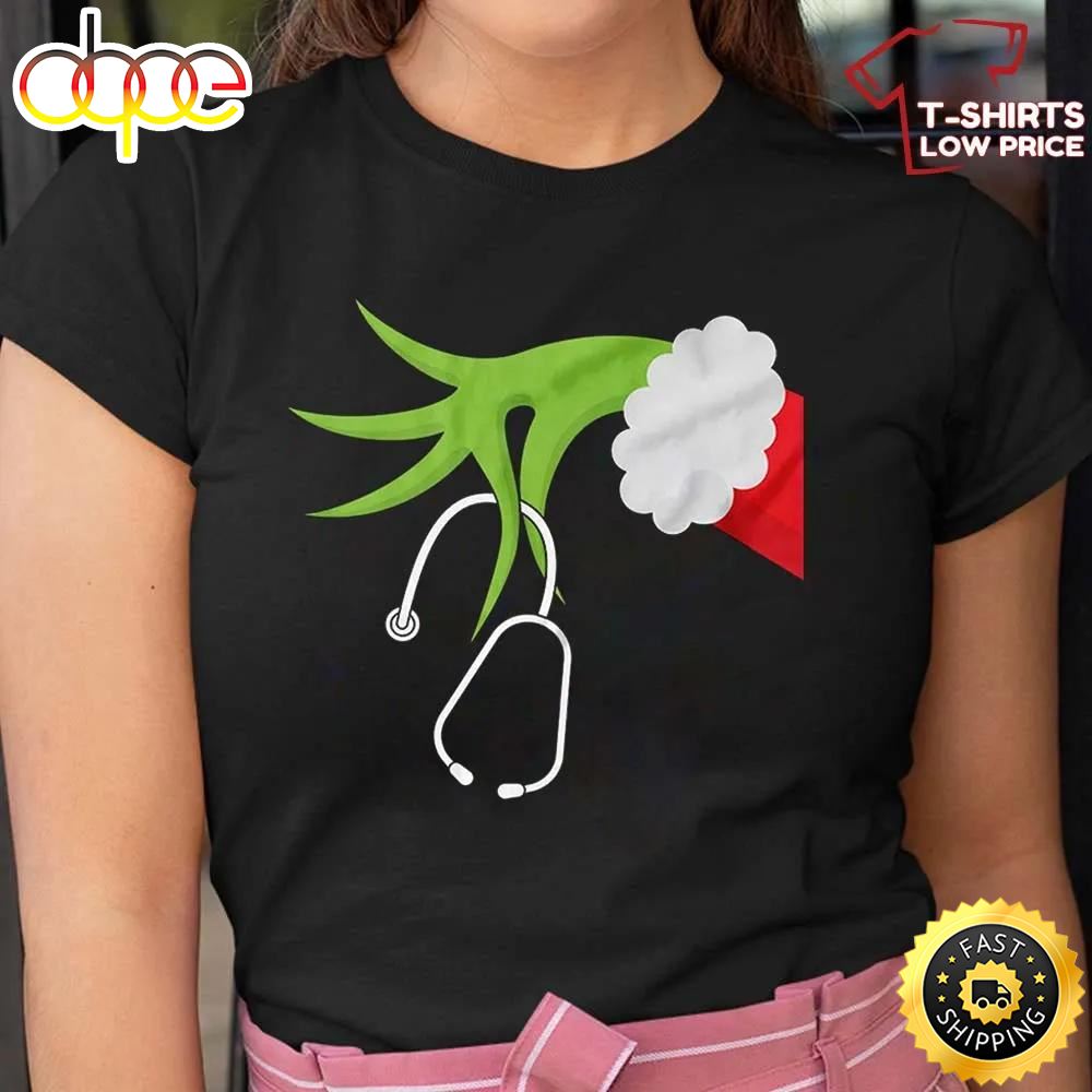 Grinch Nurse Stethoscope Christmas Grinchmas T Shirt Qdzqmc
