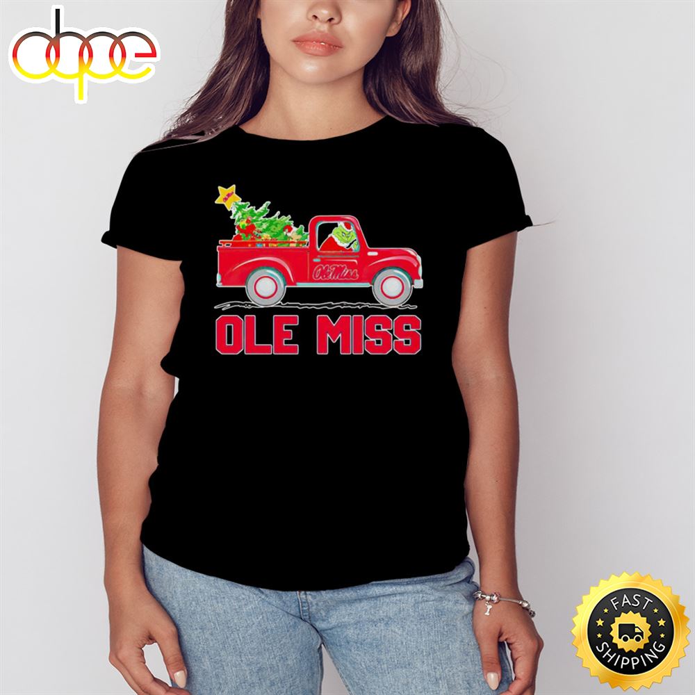 Grinch Ole Miss Rebels Driving Car Shirt Zreeof