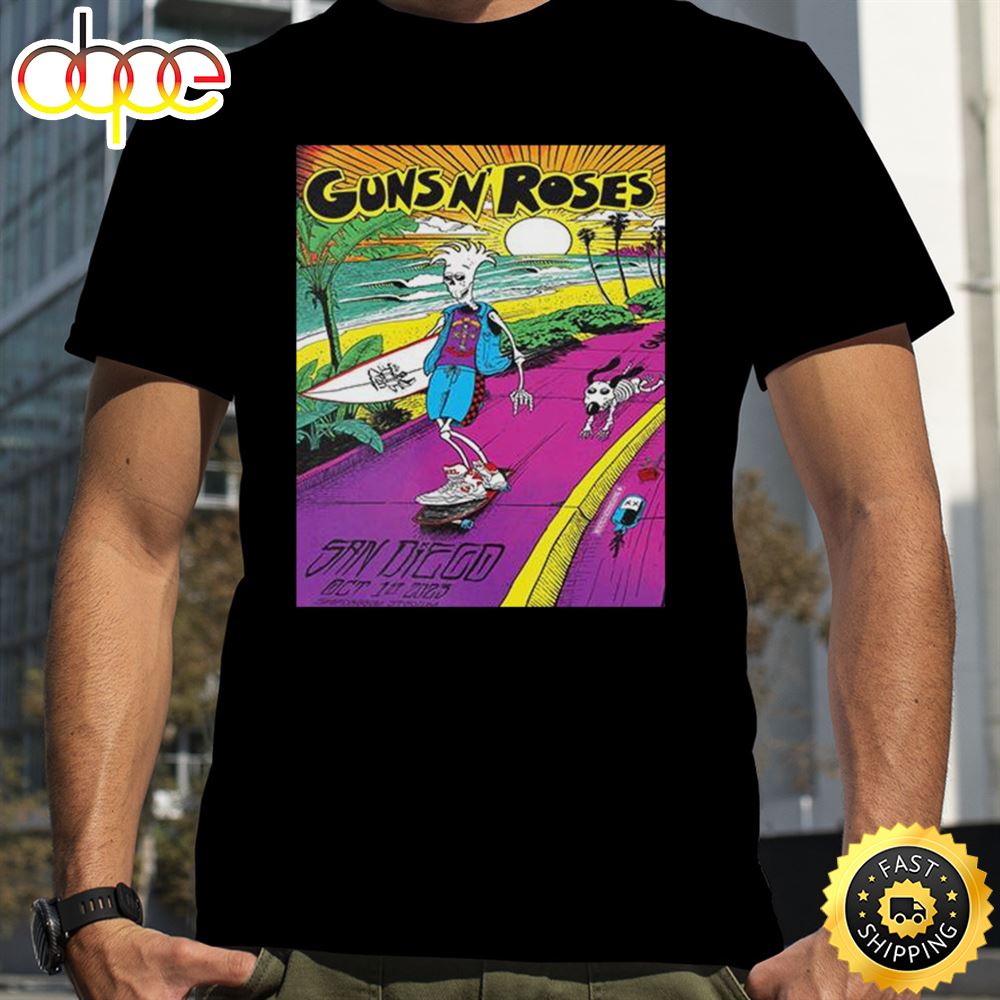 Guns N Roses In Snapdragon Stadium 1st October 2023 San Diego American Tour T Shirt Slxuzi