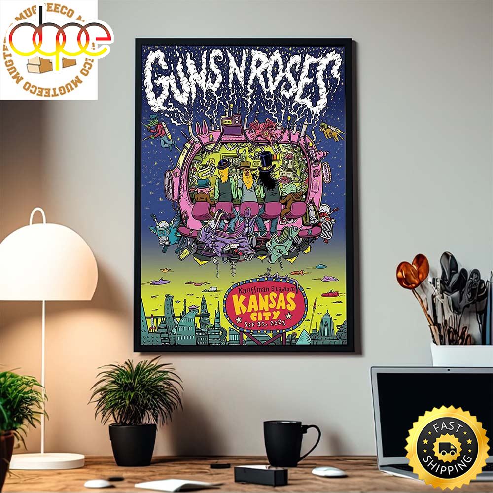 Guns N Roses Kansas City Show At Kauffman Stadium On Sep 23 2023 Home Decor Poster Canvas Dvvt6b
