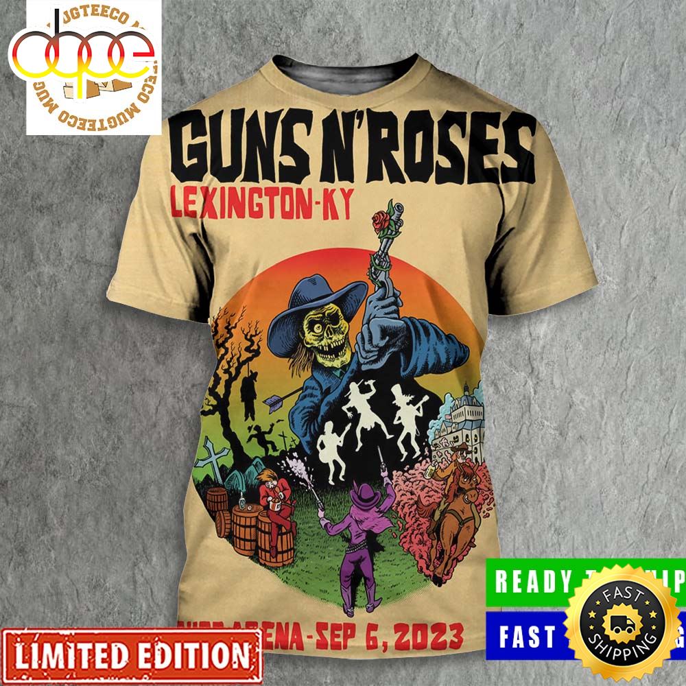 Guns N Roses Lexington KY Ready To Rock Rupp Arena Sep 6 2023 Poster All Over Print Shirt Dgjrjz