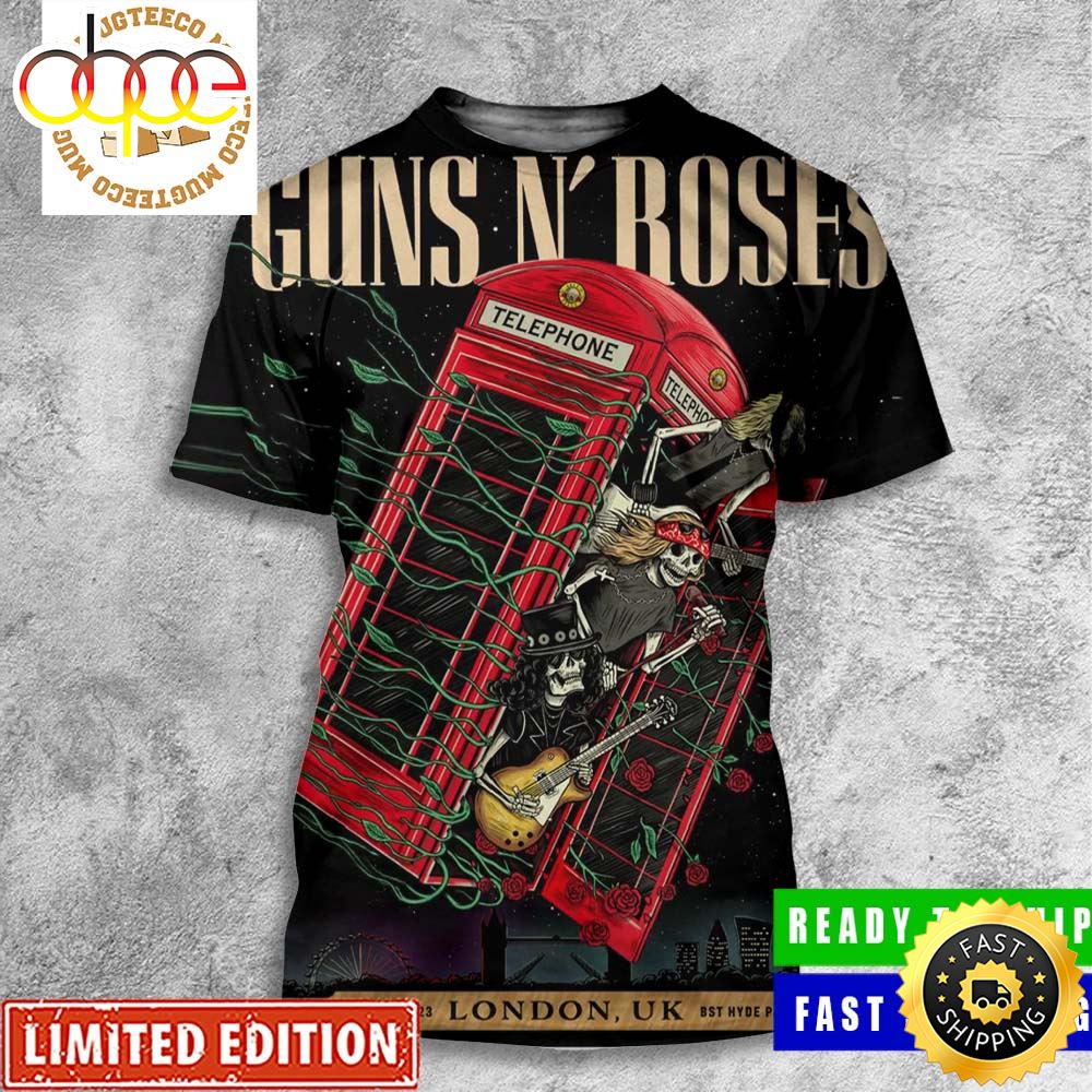 Guns N Roses London UK Event 30 June 2023 All Over Print Shirt S9doc3