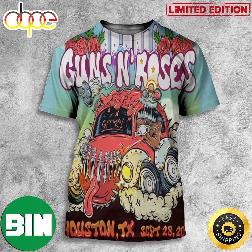 Guns N Roses Minute Maid Park Houston Texas September 28 2023 North American Tour 3D T Shirt C27rqt