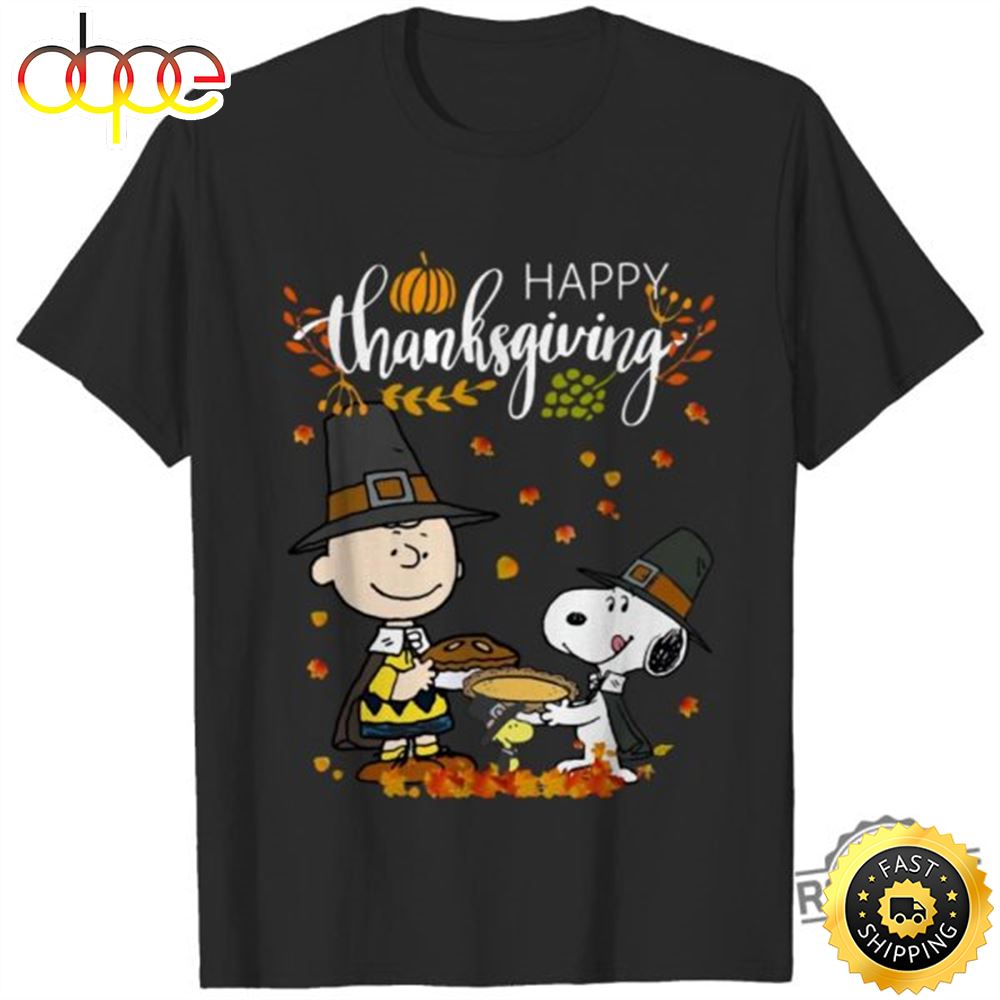 Happy Thanksgiving Peanuts Shirt Charlie Brown Snoopy Happy Tshirt Nwdxow