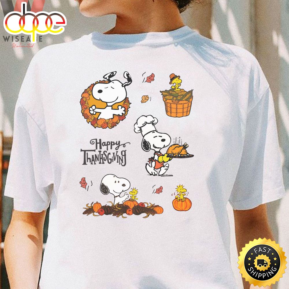 Happy Thanksgiving Snoopy Unisex Tshirt Lcnv5u