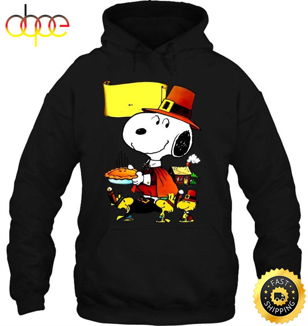 Happy Turkey Day Snoopy And Woodstock Thanksgiving Hoodie Vngqnx