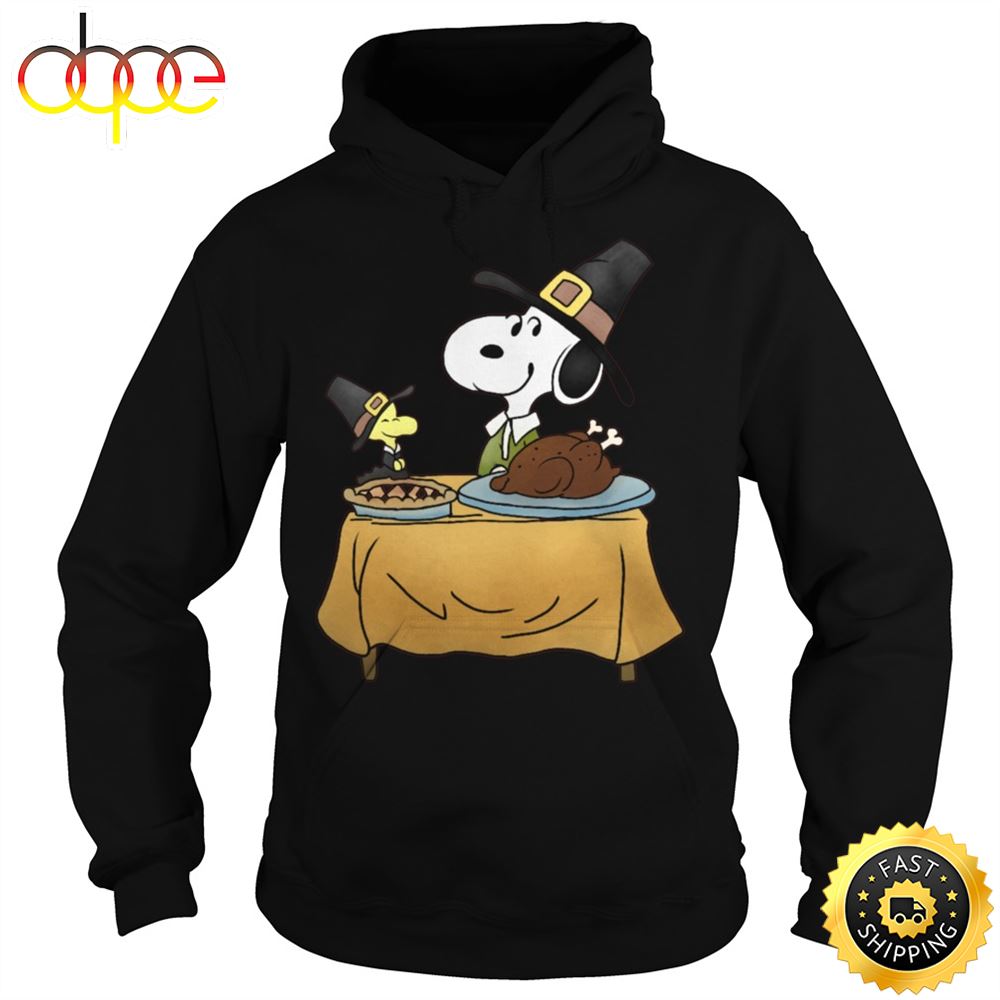 Happy Turkey Day Snoopy And Woodstock Thanksgiving Hoodies Zikfox