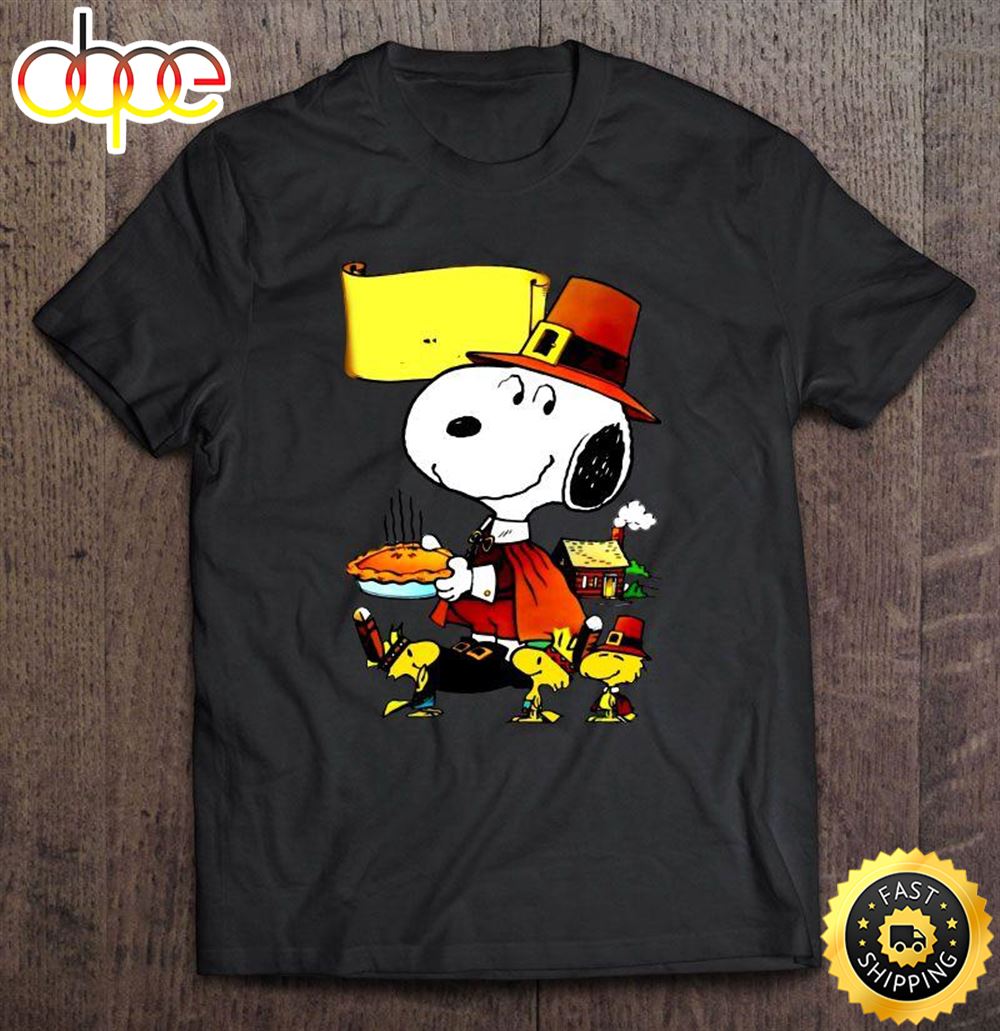Happy Turkey Day Snoopy And Woodstock Thanksgiving Tee Shirt Knleaz
