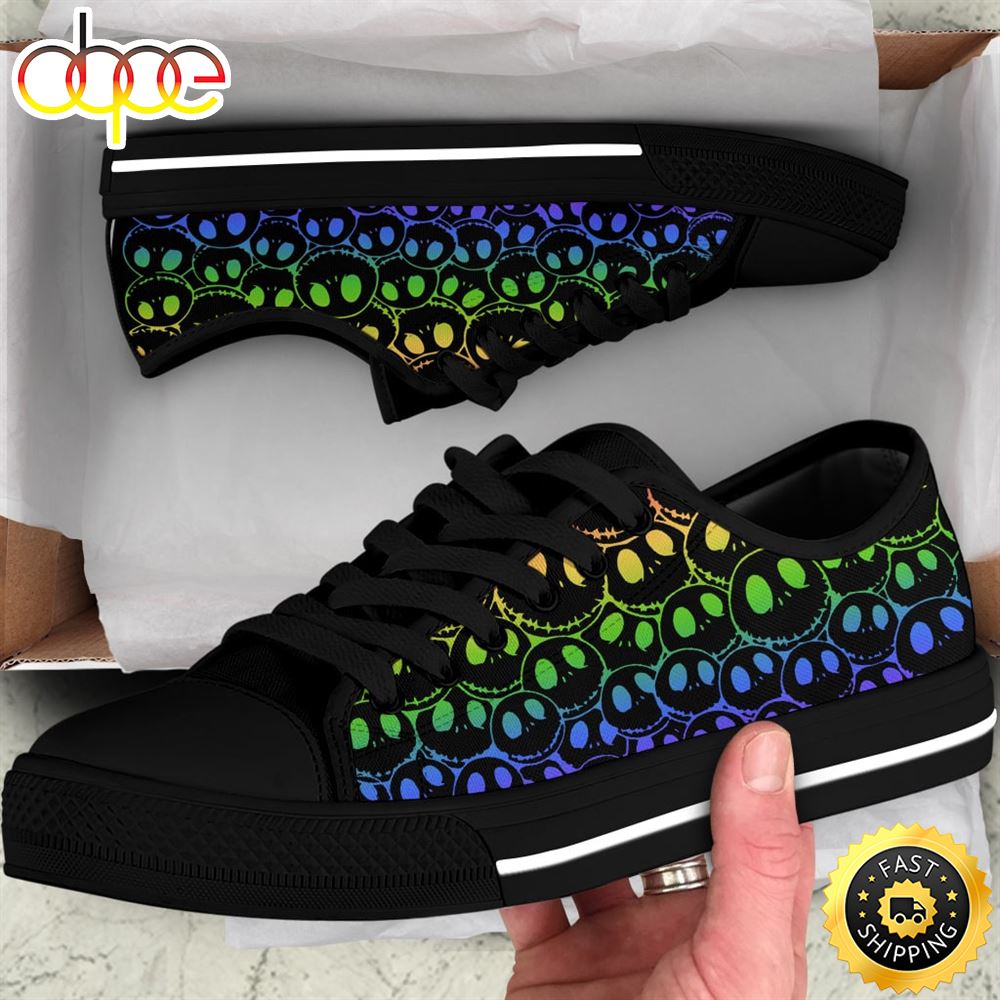 Hologram Jack Skellington Women Low Top Canvas Shoes Gvzpq5