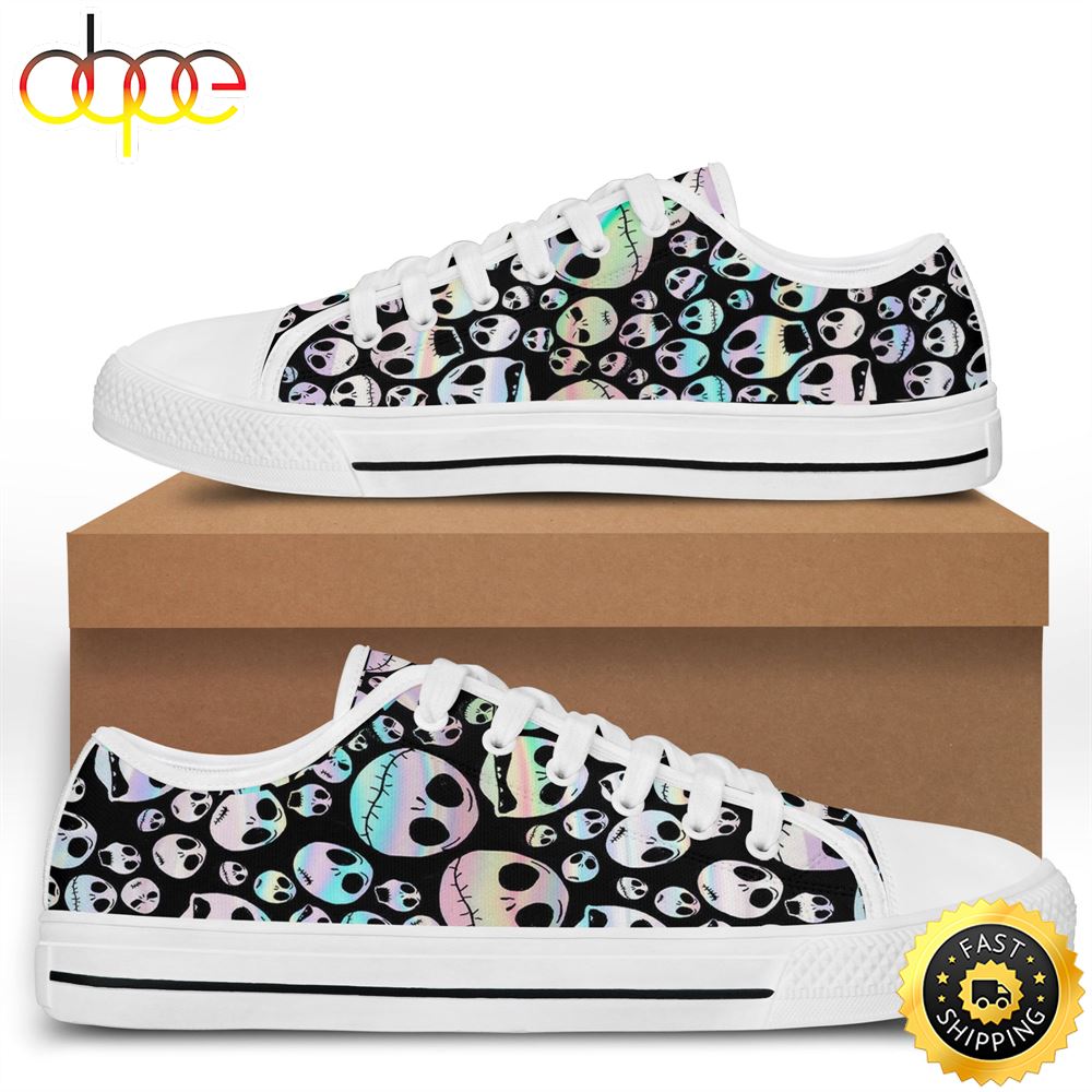 Hologram Jack Skellington Women Low Top Canvas Shoes Wuyv4h