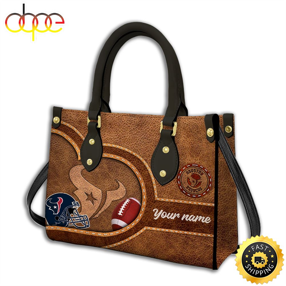 Houston Texans Custom Name NFL Leather Bag Lezedu