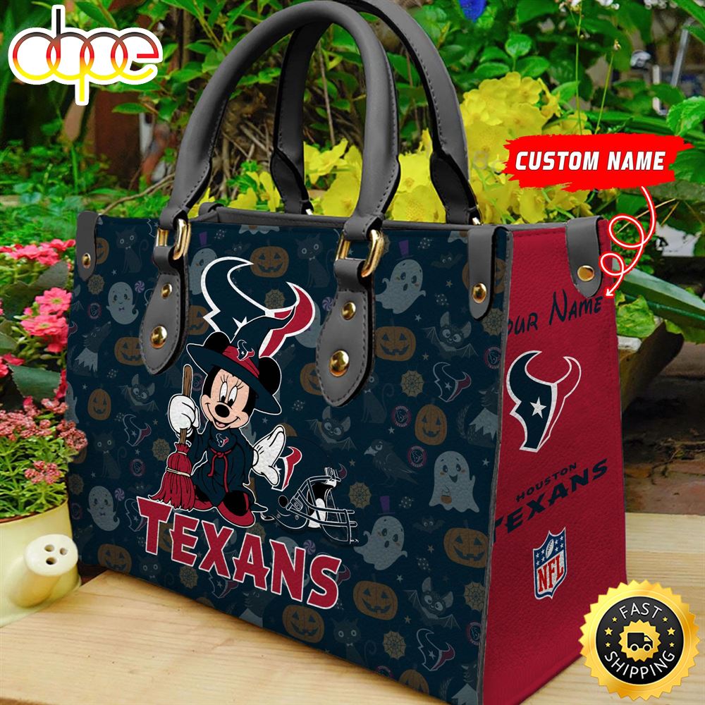 Houston Texans NFL Minnie Halloween Women Leather Hand Bag Jevpvy