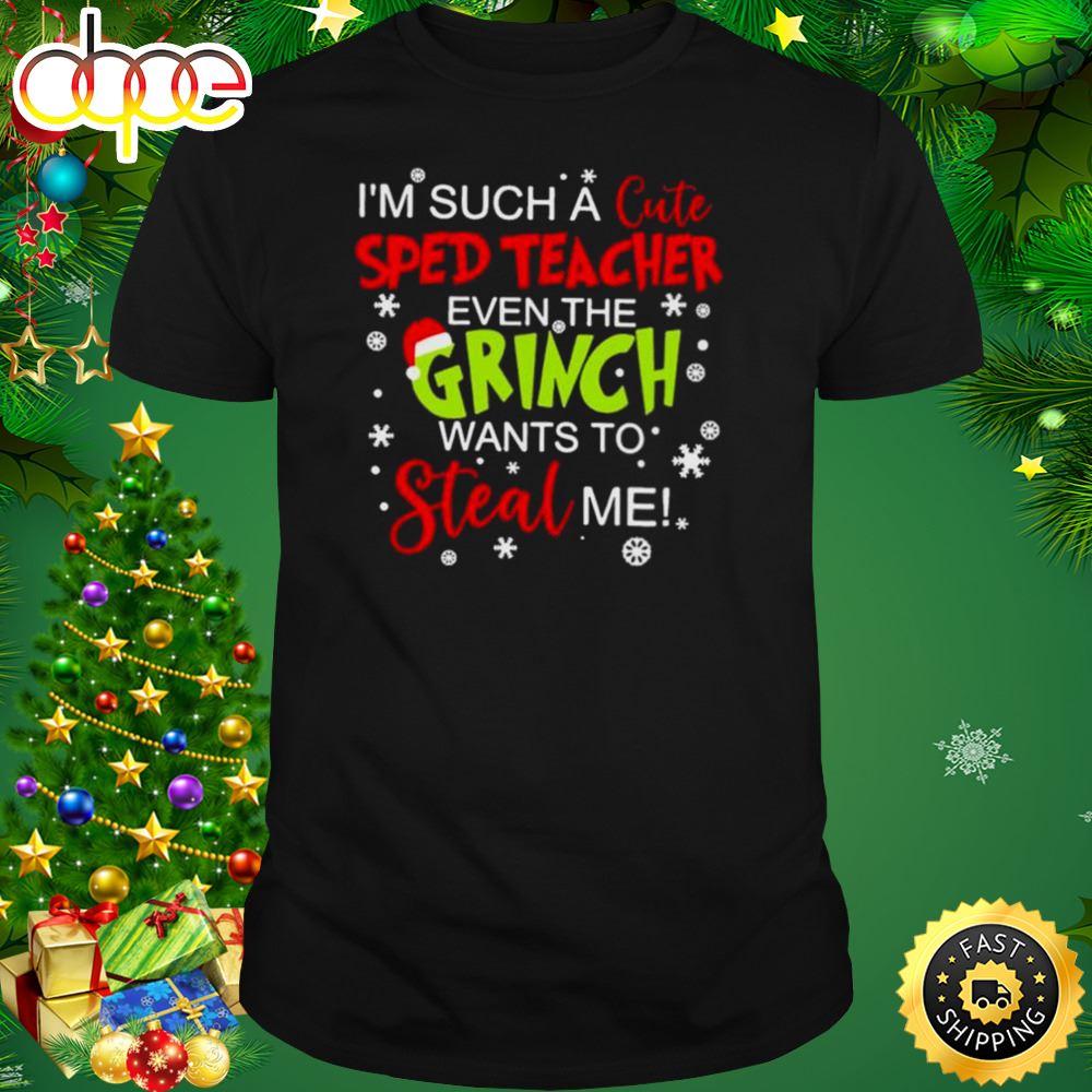 I M Such A Cute Special Education Teacher Even The Grinch Wants To Steal Me Shirt Shd5mu