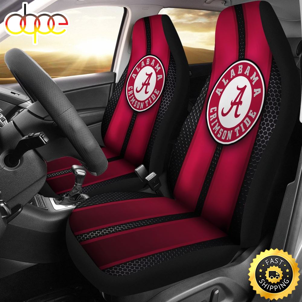 Incredible Line Pattern Alabama Crimson Tide Logo Car Seat Covers Nncxku