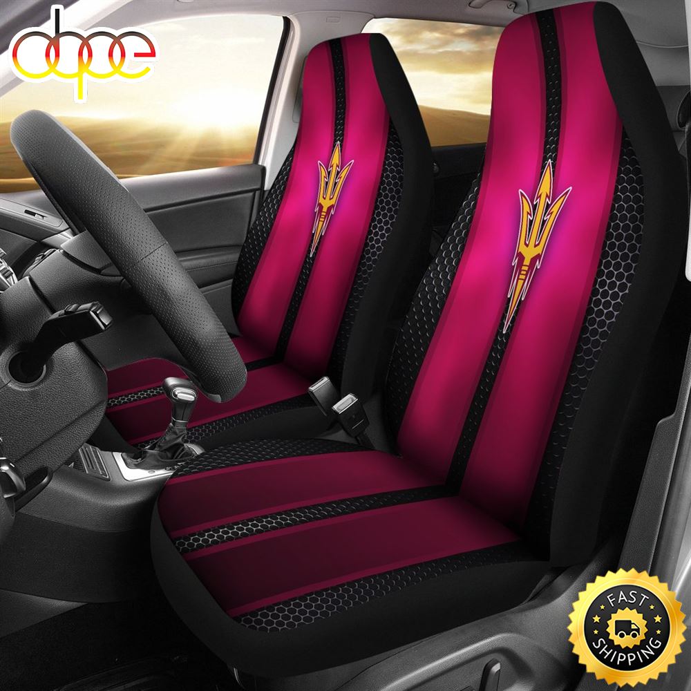 Incredible Line Pattern Arizona State Sun Devils Logo Car Seat Covers Wsh3fy