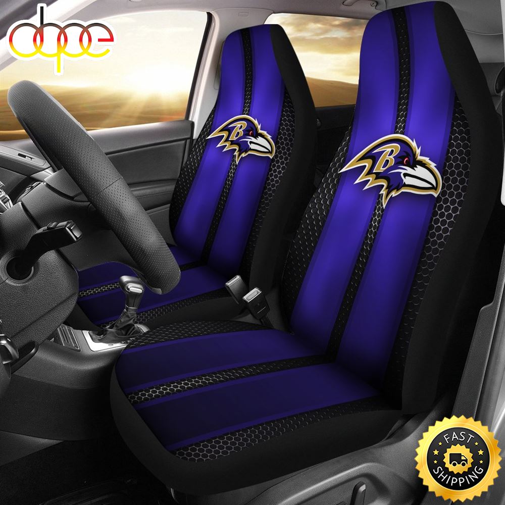 Incredible Line Pattern Baltimore Ravens Logo Car Seat Covers My5okd