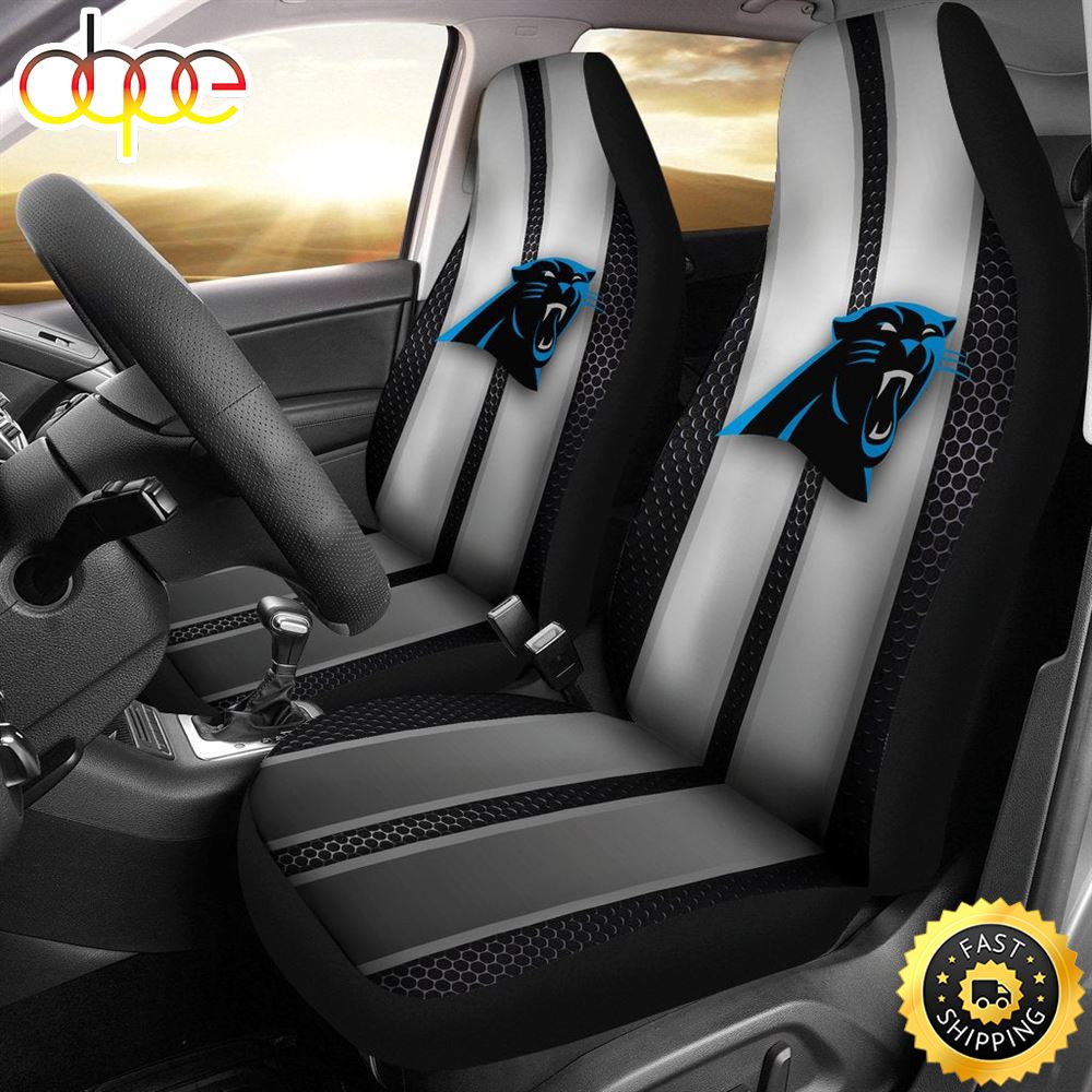 Incredible Line Pattern Carolina Panthers Logo Car Seat Covers Wqhirf
