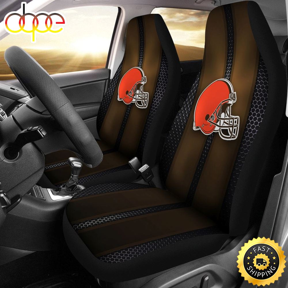 Incredible Line Pattern Cleveland Browns Logo Car Seat Covers E4edy9