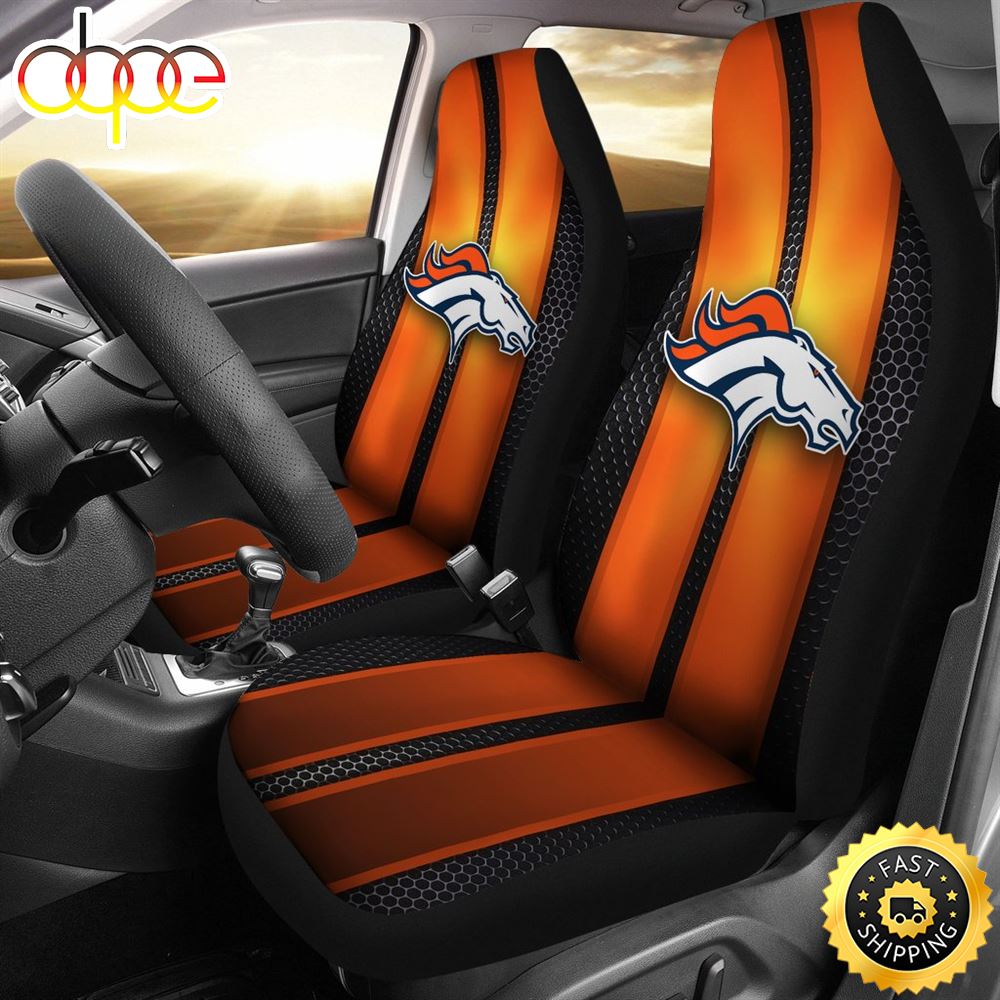 Incredible Line Pattern Denver Broncos Logo Car Seat Covers Zvrrag