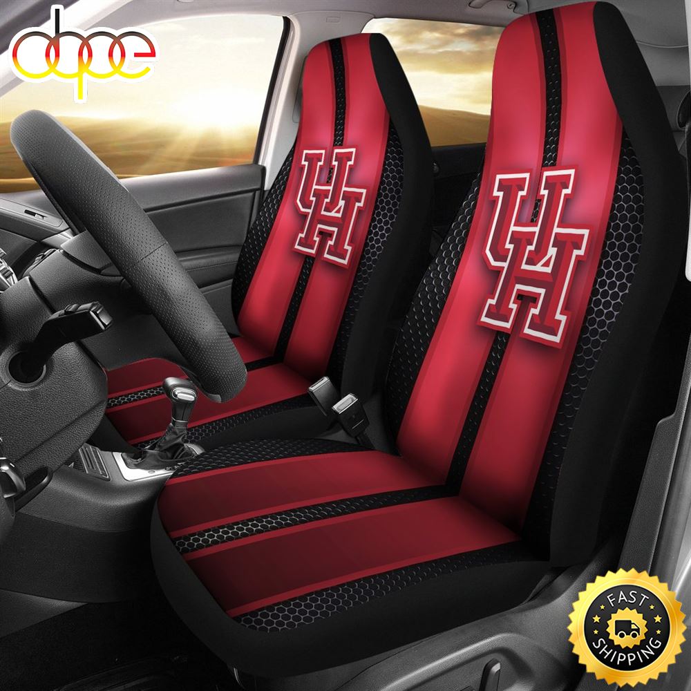 Incredible Line Pattern Houston Cougars Logo Car Seat Covers Lypmj5
