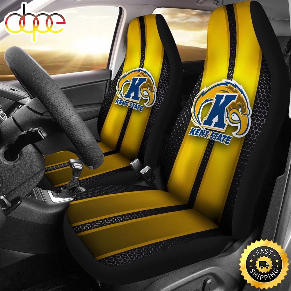 Incredible Line Pattern Kent State Golden Flashes Logo Car Seat Covers Jnww8m
