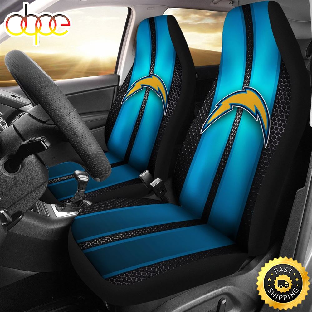 Incredible Line Pattern Los Angeles Chargers Logo Car Seat Covers S50lmi