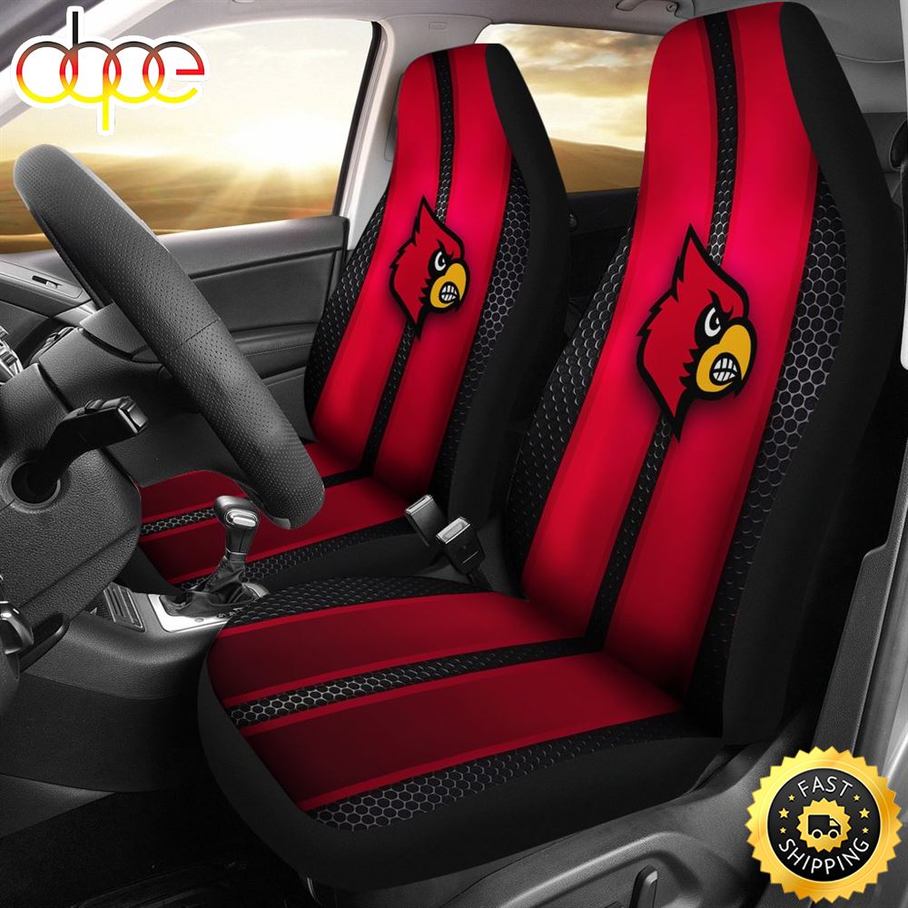 Incredible Line Pattern Louisville Cardinals Logo Car Seat Covers G03dca
