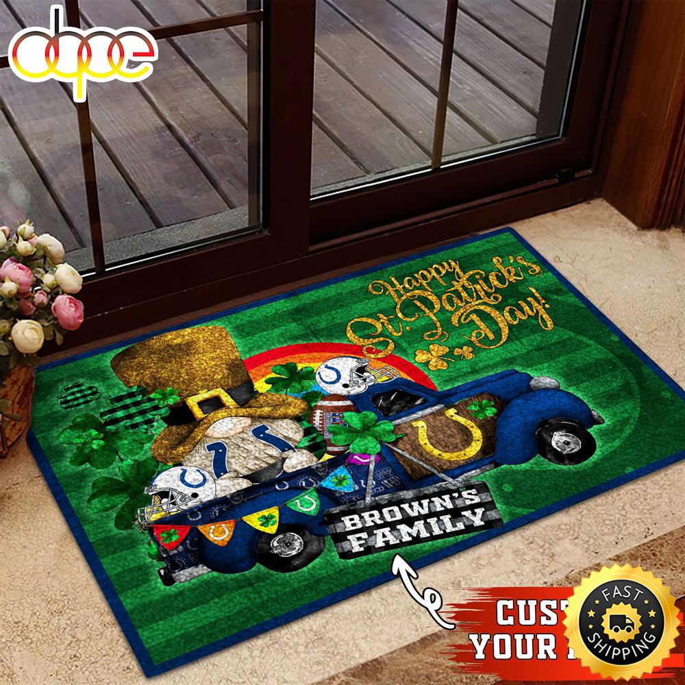 Indianapolis Colts NFL Custom Doormat For The Celebration Of Saint Patrick S Day Le3nlz