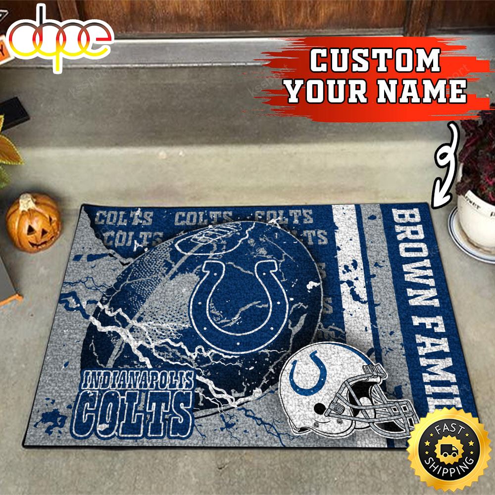 Indianapolis Colts NFL Custom Your Name Doormat N9aj89