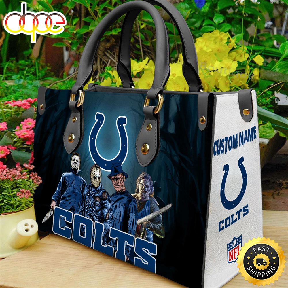 Indianapolis Colts NFL Halloween Women Leather Hand Bag Wojclp