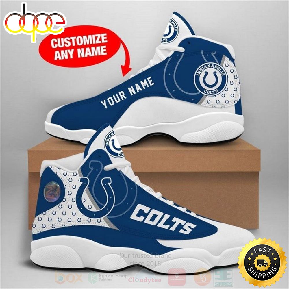 Indianapolis Colts Nfl Custom Name Air Jordan 13 Shoes Syudfb