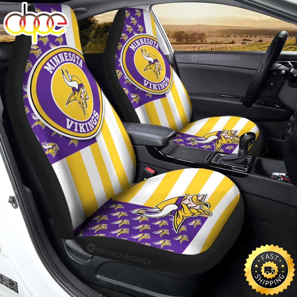 Innesota Vikings Car Seat Covers Custom Us Flag Style Efyaja
